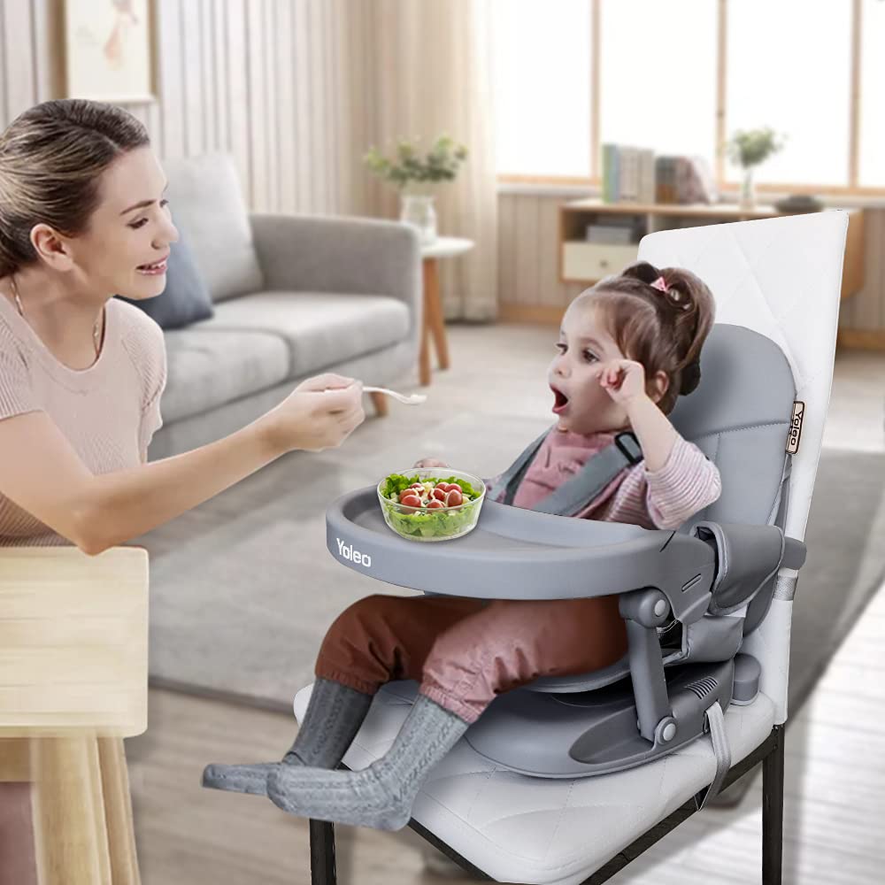 YOLEO booster seat lightweight for travel and on-the-go dining