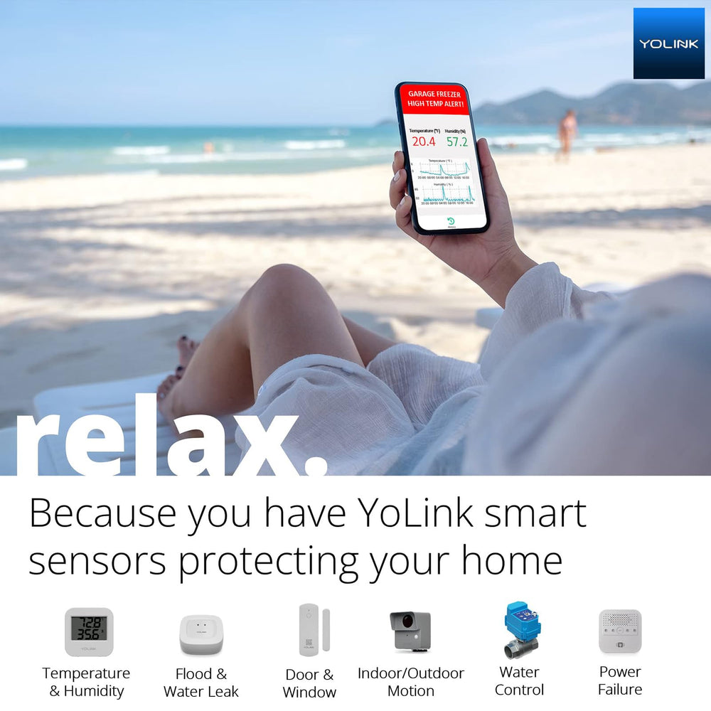 YoLink weatherproof outdoor sensor designed for outdoor use.