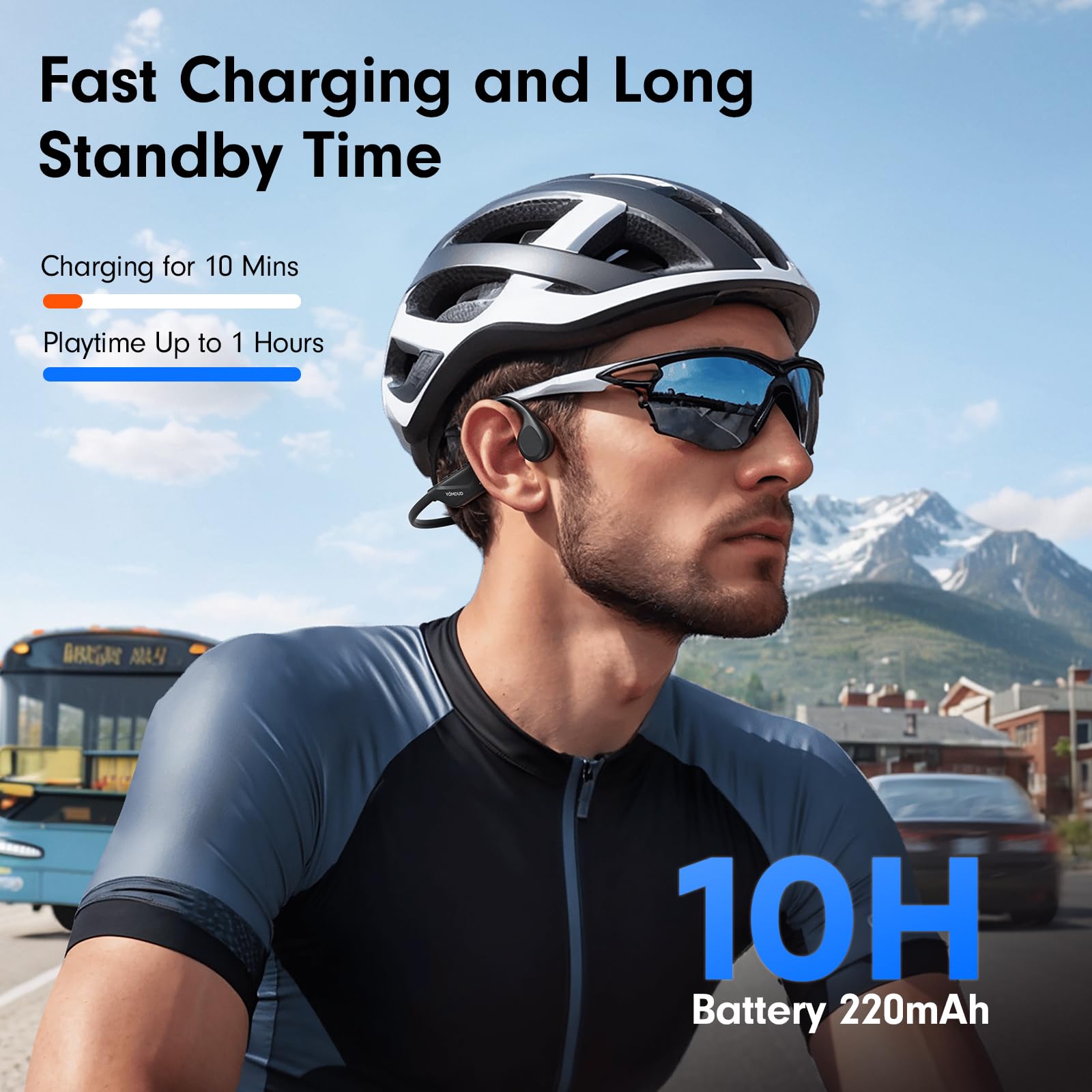 Yomdud 10h battery and quick 10-minute charge for longer sessions.