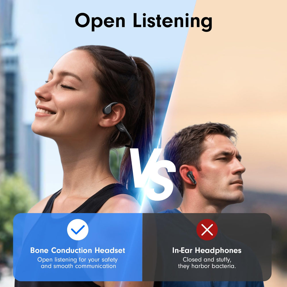 Yomdud IPX5 waterproof headphones for sweat and rain during workouts.