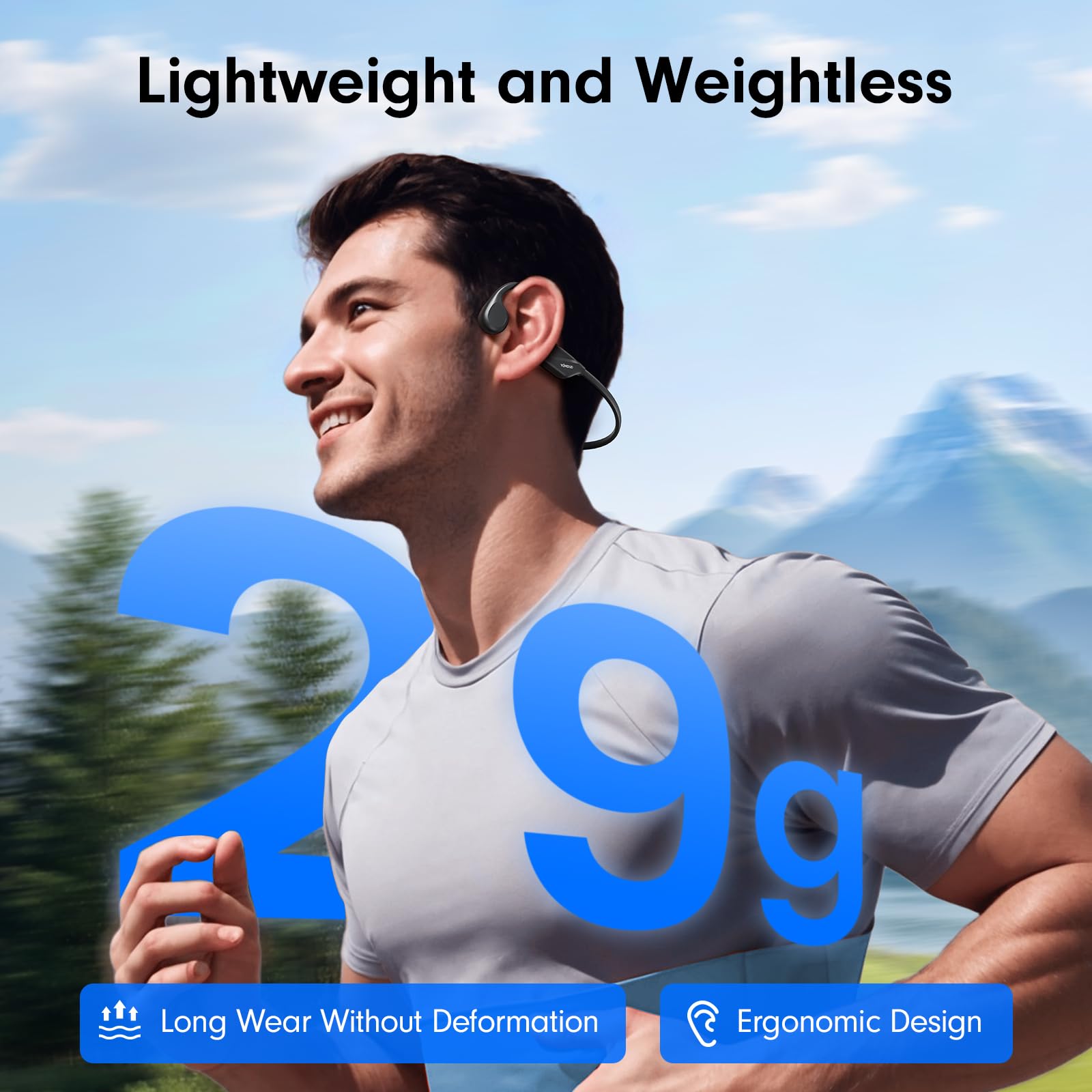 Yomdud ultra-light 29g headphones for all-day comfort.