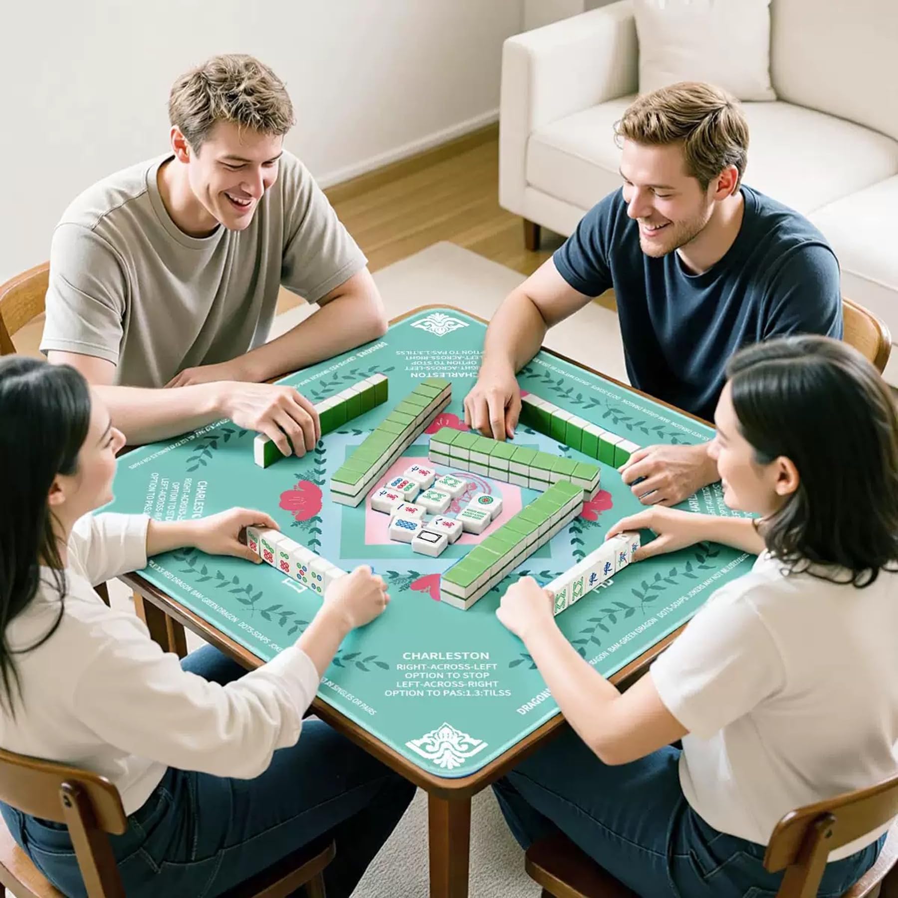 YOMEYOT Mahjong mat easy cleanup after games