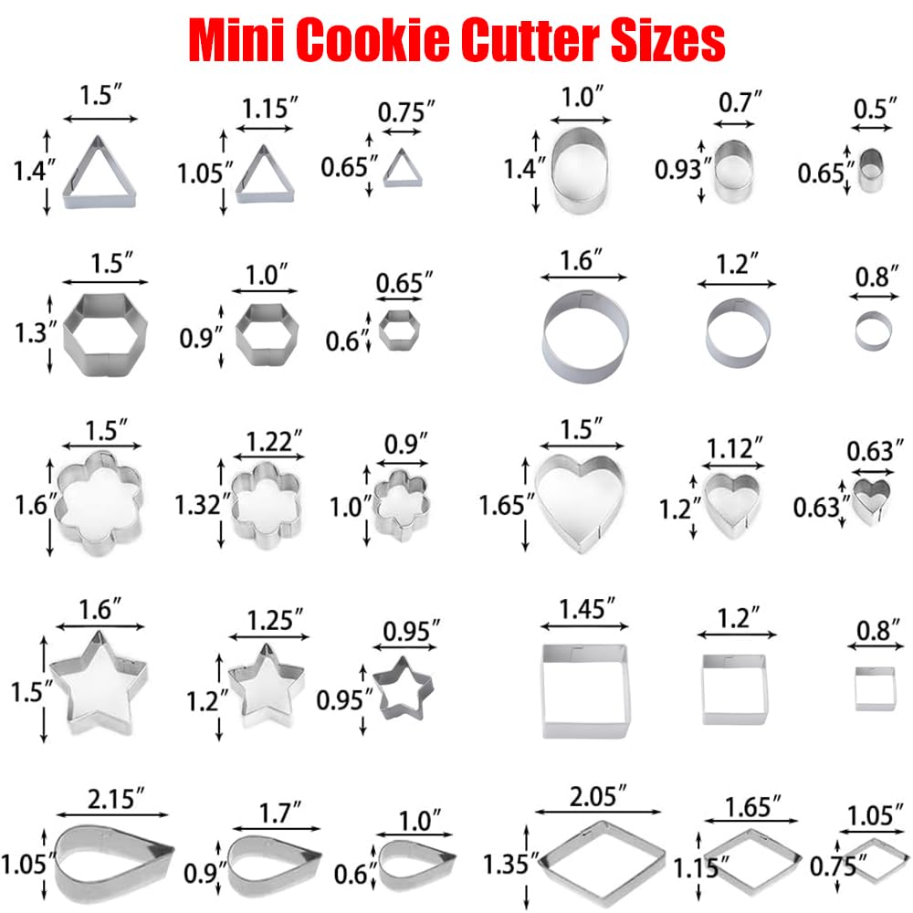 YomiFamily hexagon mini cookie cutters in three sizes to support precise cookie designs and crafts.