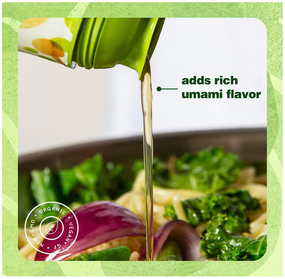 Vegetables roasting with Yondu umami sauce for rich flavor.