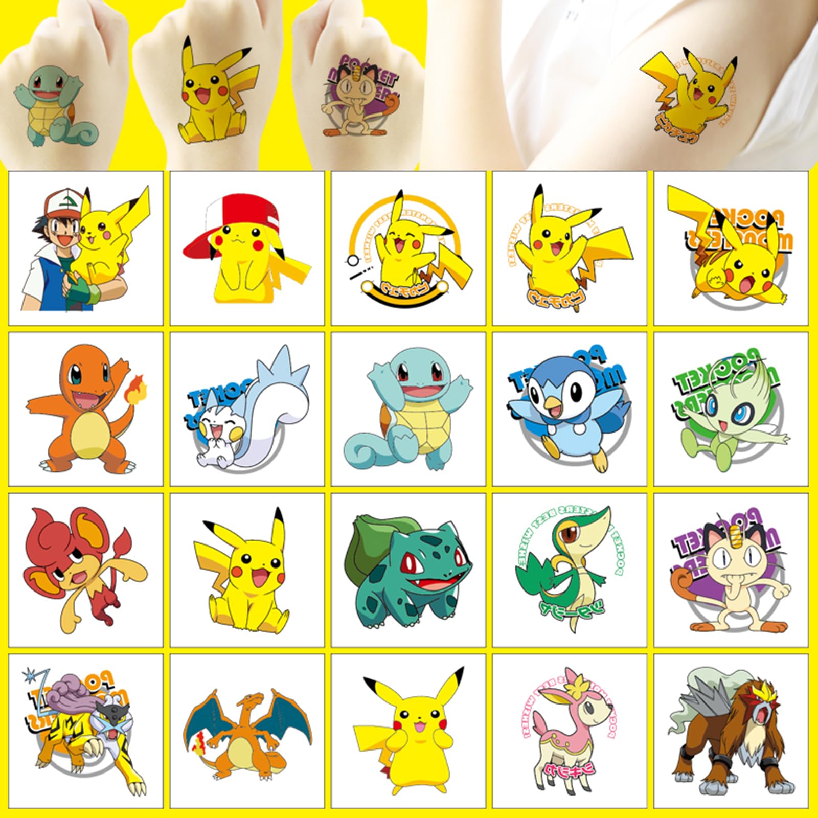 YONGAI cute monster tattoos collection, ideal for teen activities and classroom prizes.