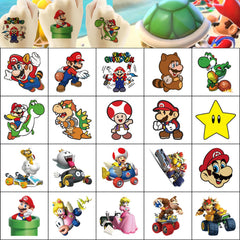 YONGAI Mario tattoo sheet for video game birthday decor and prizes.