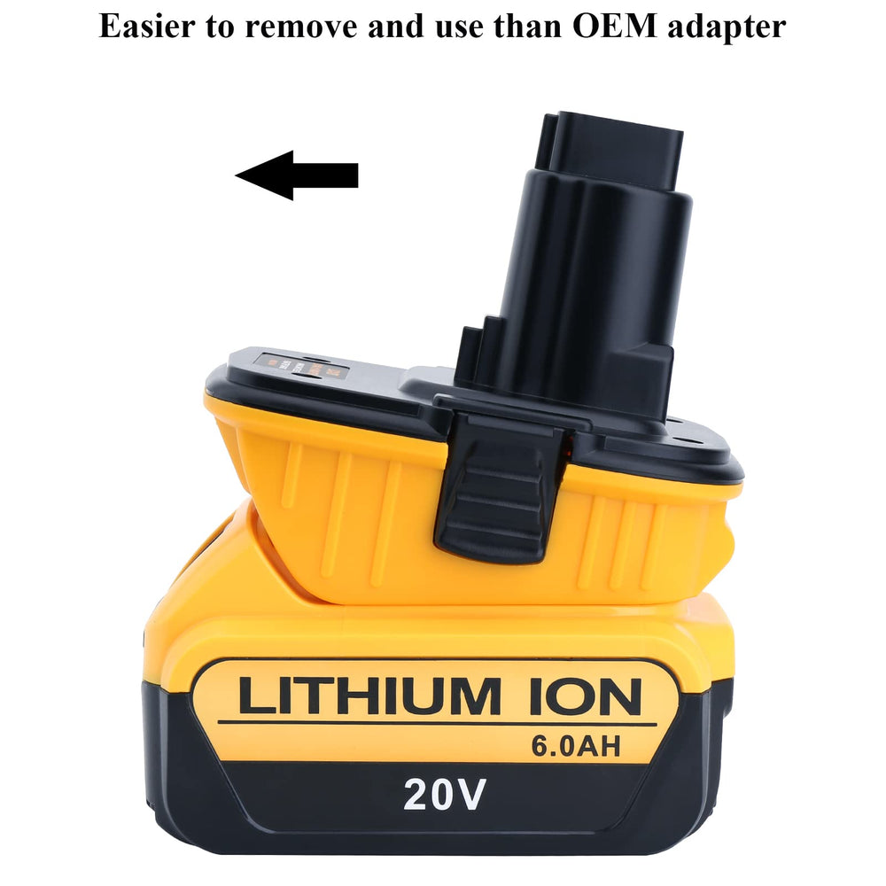 Yongcell DCA1820 adapter side clip showcases easy release for fast tool swaps.