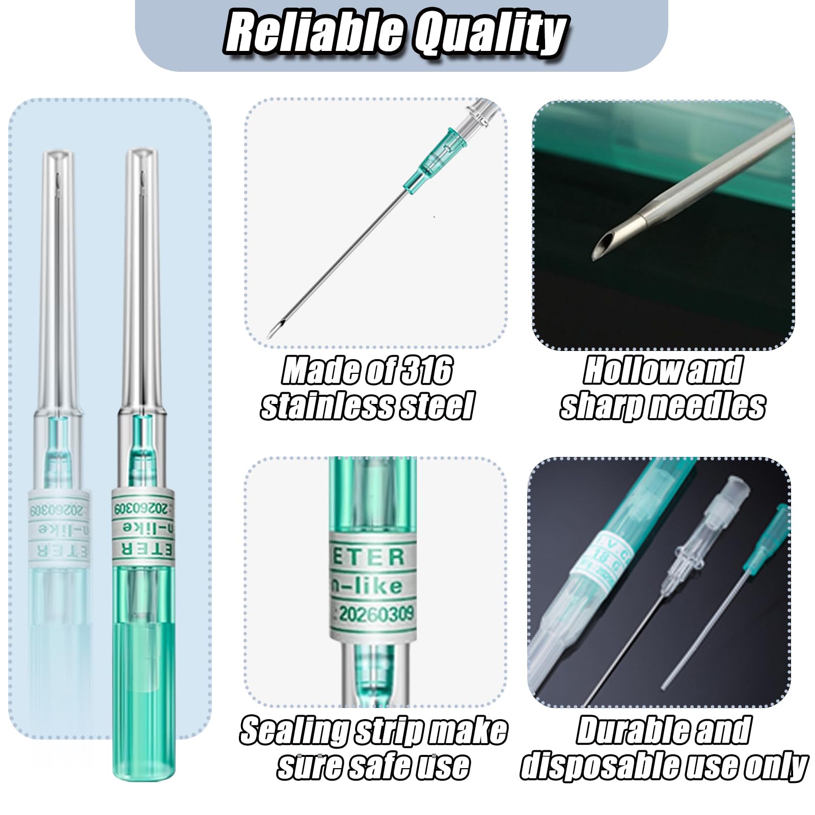 YONGDA 18G hollow catheter needle close-up for precise piercing.