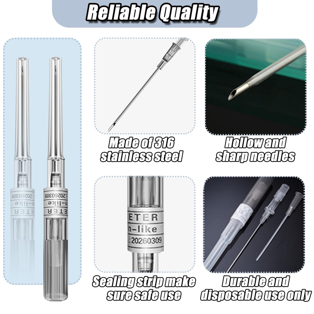 Close-up of YONGDA catheter needle showing hollow tip design
