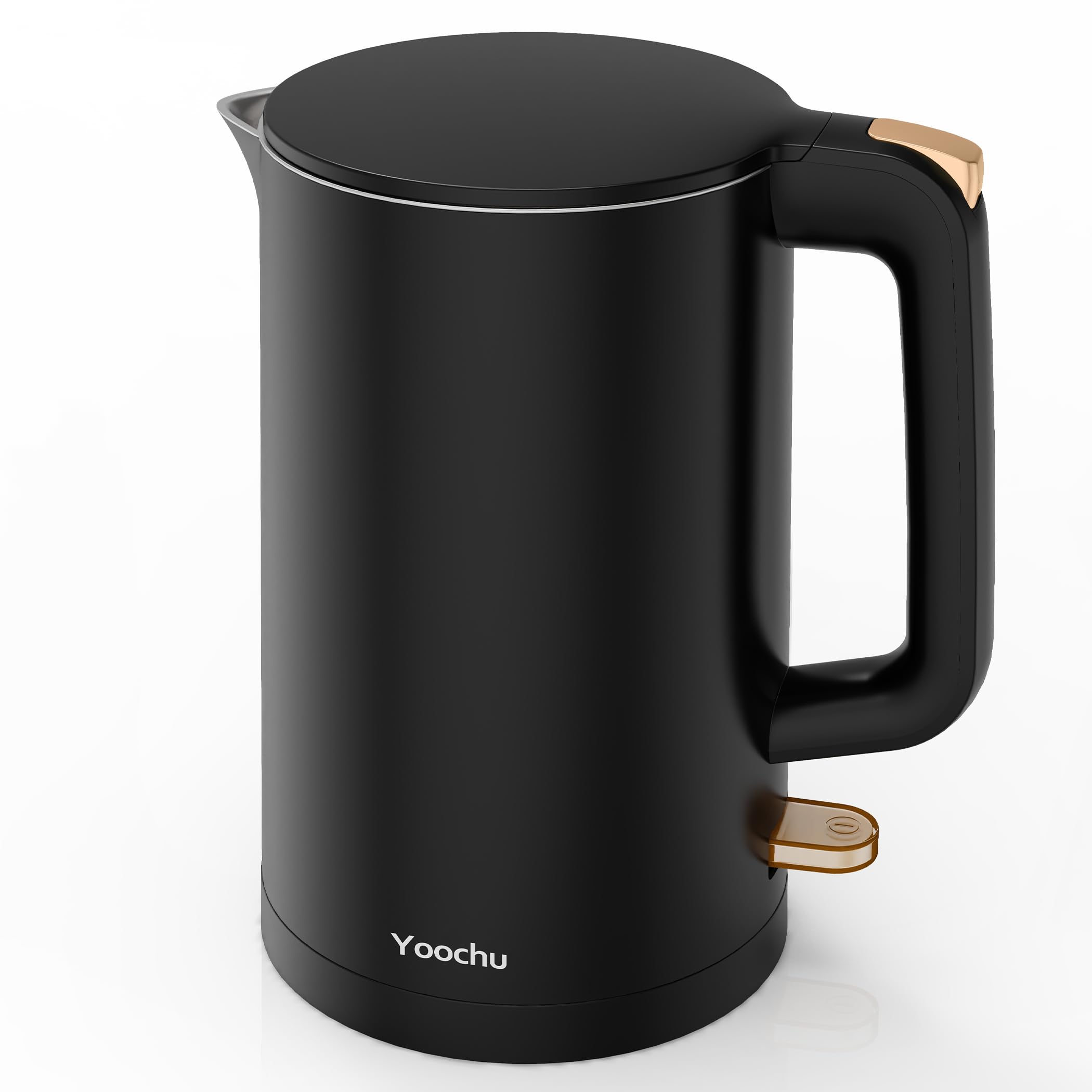 Yoochu electric kettle exterior with cool-touch double-wall safety.