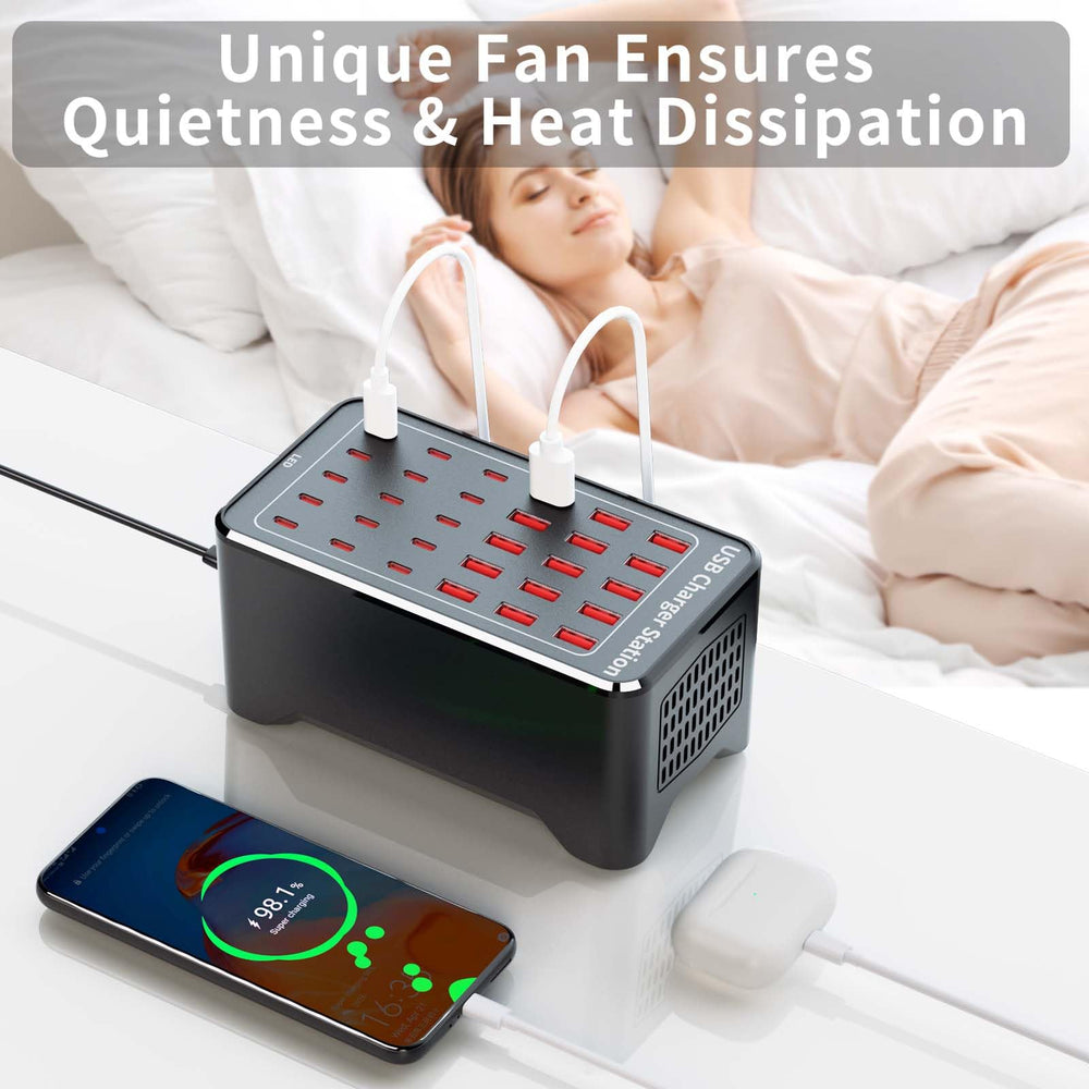 Yoodarmx 150W charging station anti-slip base keeps it stable on a desk