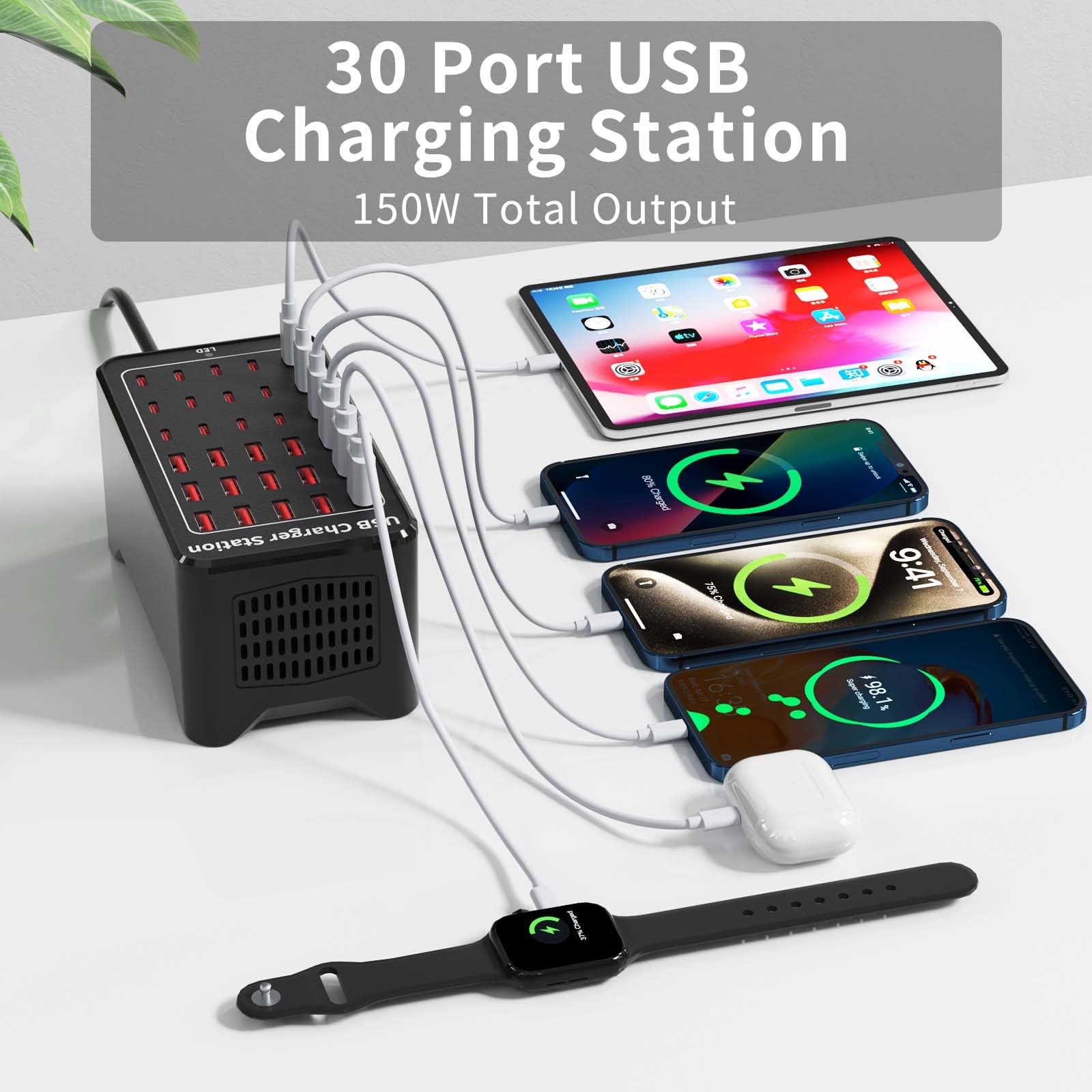 Yoodarmx 150W charging station top view highlighting compact design