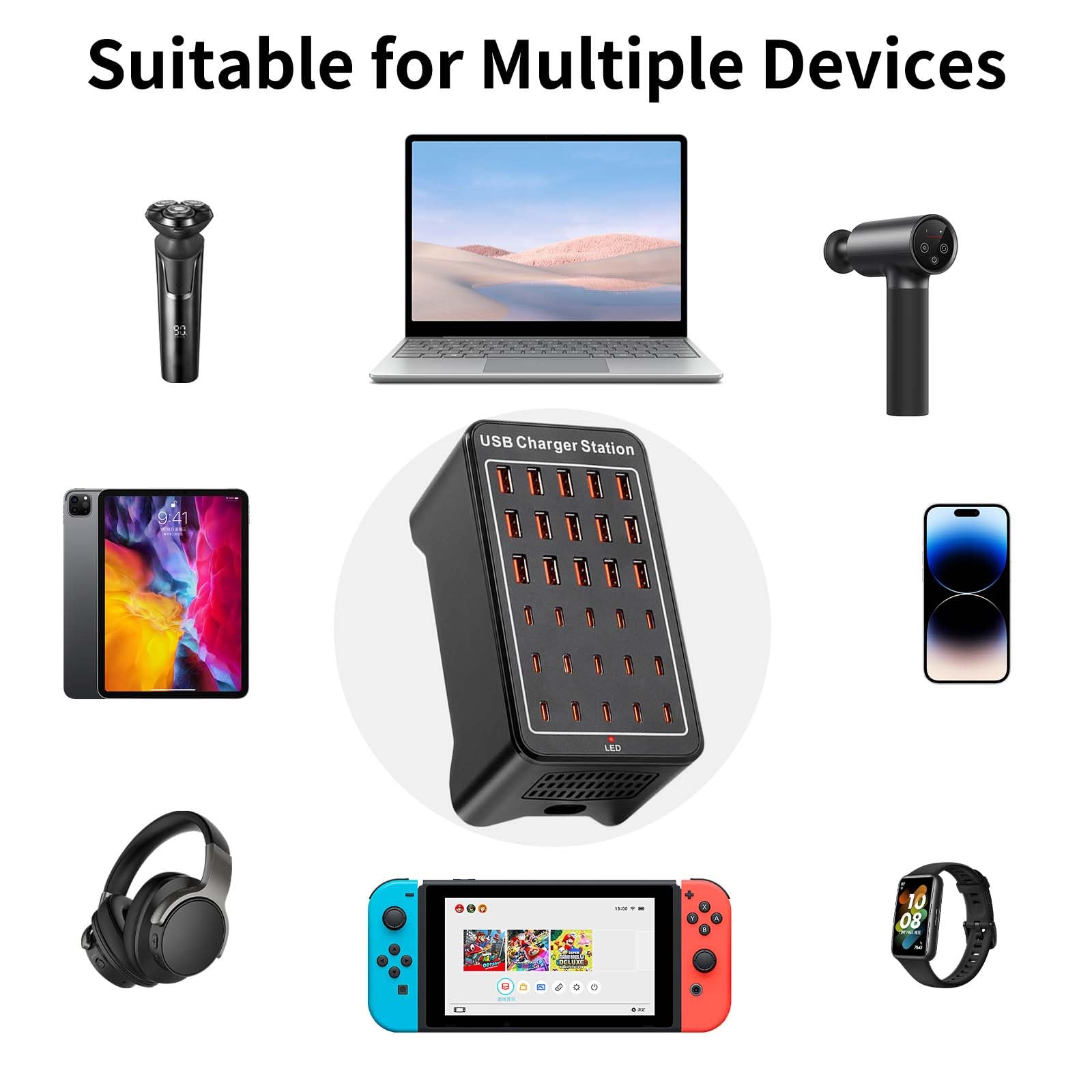 Yoodarmx 150W charging station wall-mount configuration for flexible placement