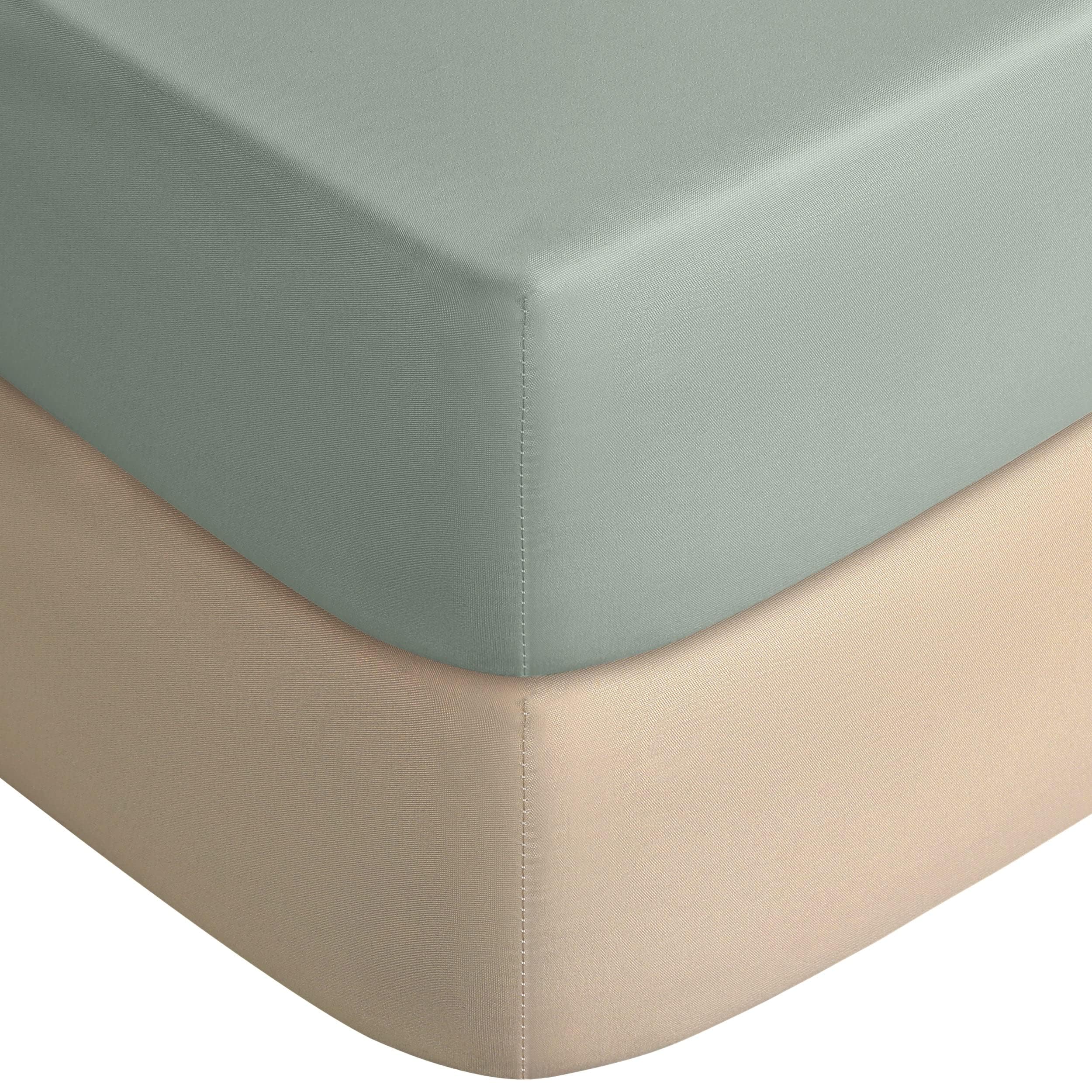 Yoofoss apricot-green fitted crib sheet in 2-pack for baby comfort