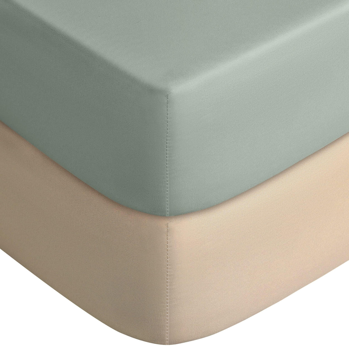 Yoofoss apricot-green fitted crib sheet in 2-pack for baby comfort