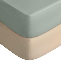 Yoofoss apricot-green fitted crib sheet in 2-pack for baby comfort