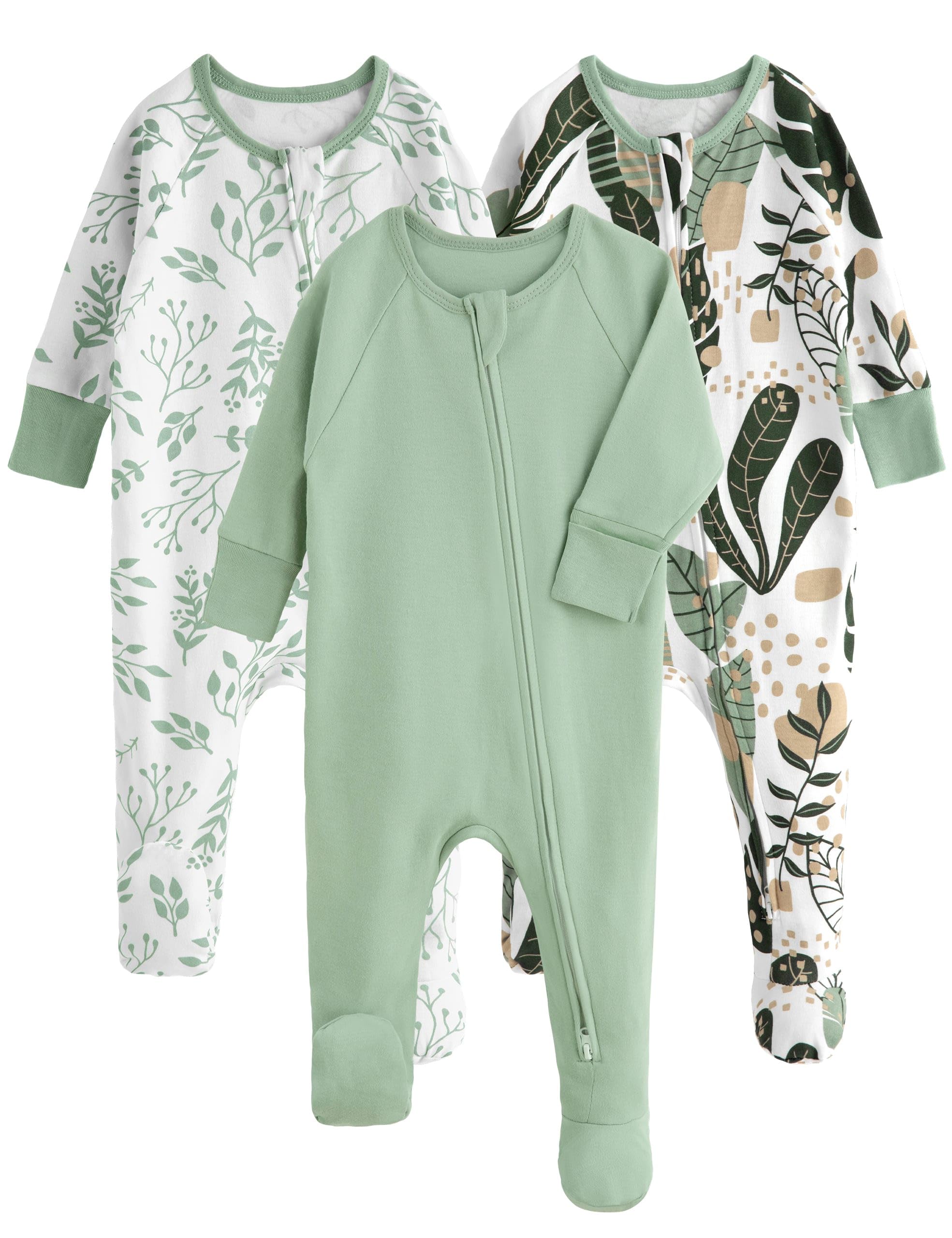 Yoofoss 3-pack organic cotton baby pajamas for newborns, ultra-soft.