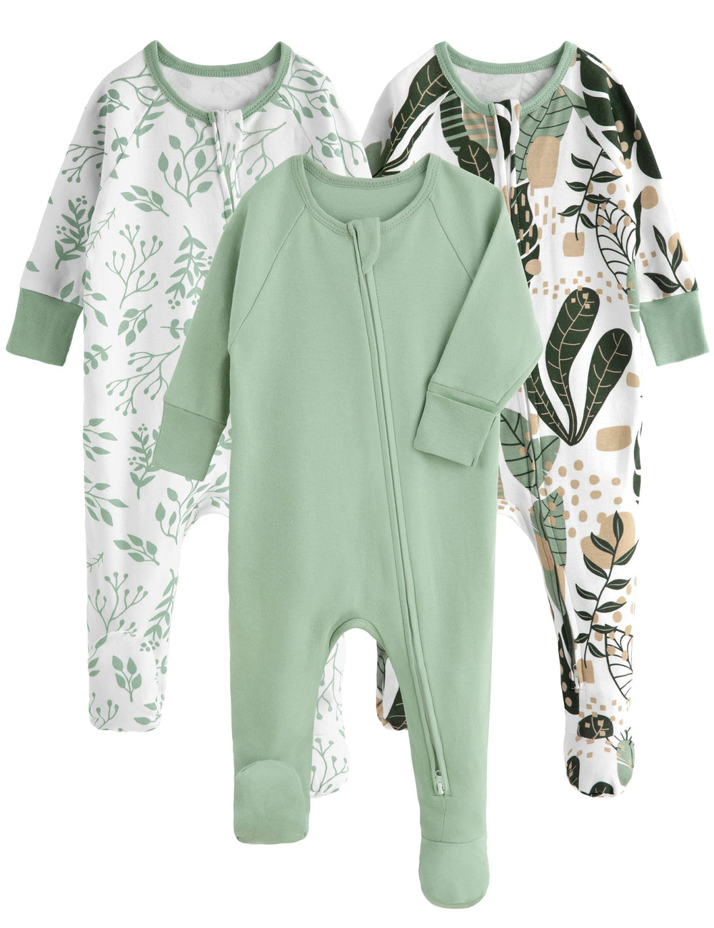Yoofoss 3-pack organic cotton baby pajamas for newborns, ultra-soft.