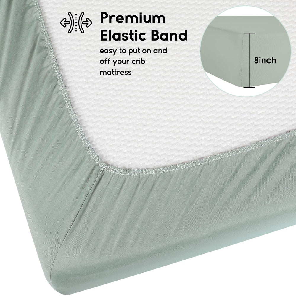 Yoofoss 8-inch deep pocket crib sheet provides secure fit