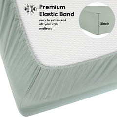 Yoofoss 8-inch deep pocket crib sheet provides secure fit