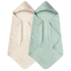 Yoofoss hooded baby towel apricot; plush softness and quick drying after bath.