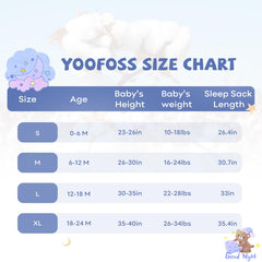 Yoofoss sleep sack with roomy arm and neck openings for comfortable movement
