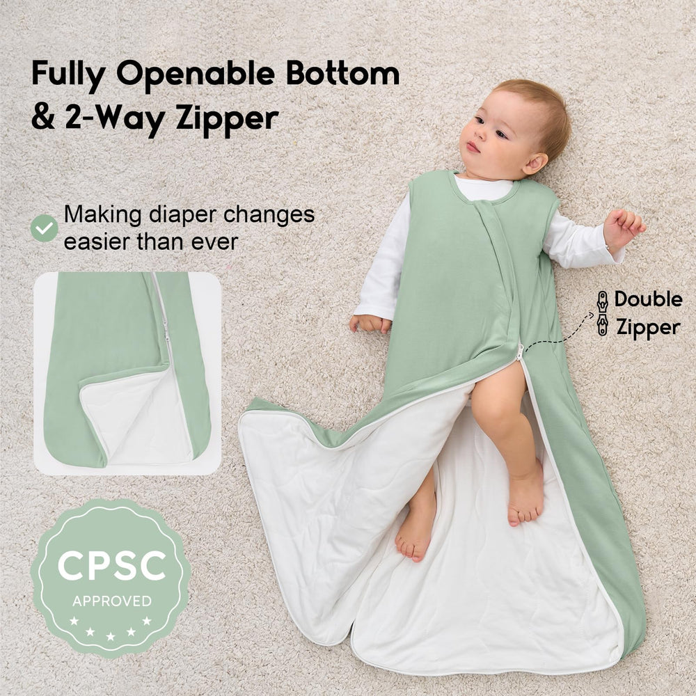 Yoofoss sleep sack bottom view with open design for diaper changes