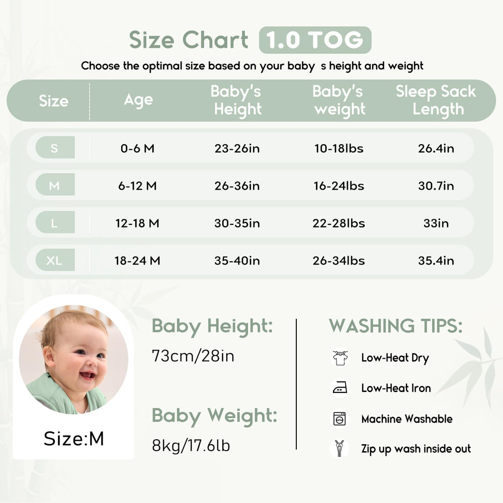 Yoofoss 6-12 months size range view for secure fit