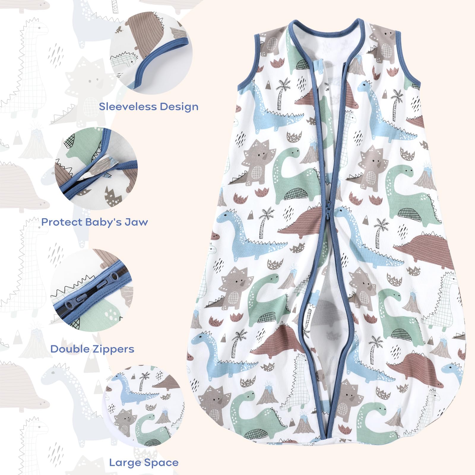 Yoofoss three-pack sleep sacks in multiple colors for baby outfits
