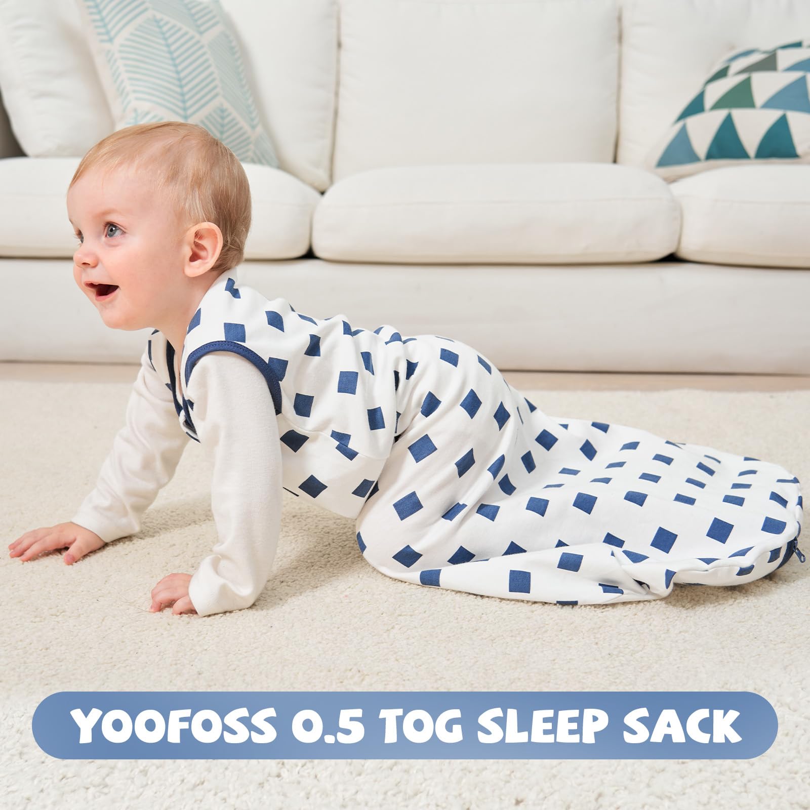 Yoofoss TOG 0-5 lightweight sleep sack for cooler nights