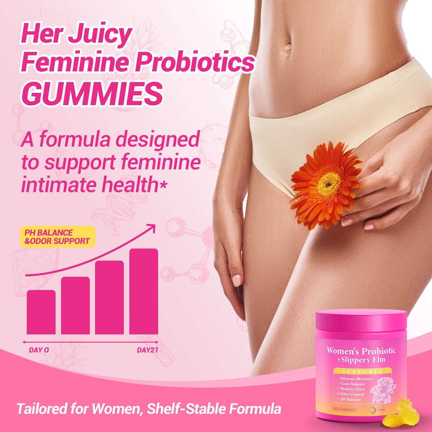 Travel-friendly packaging of Yooloks Her Juicy gummies for on the go.