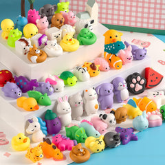 Yooshi mochi squishies in assorted shapes for sensory exploration and fine motor fun