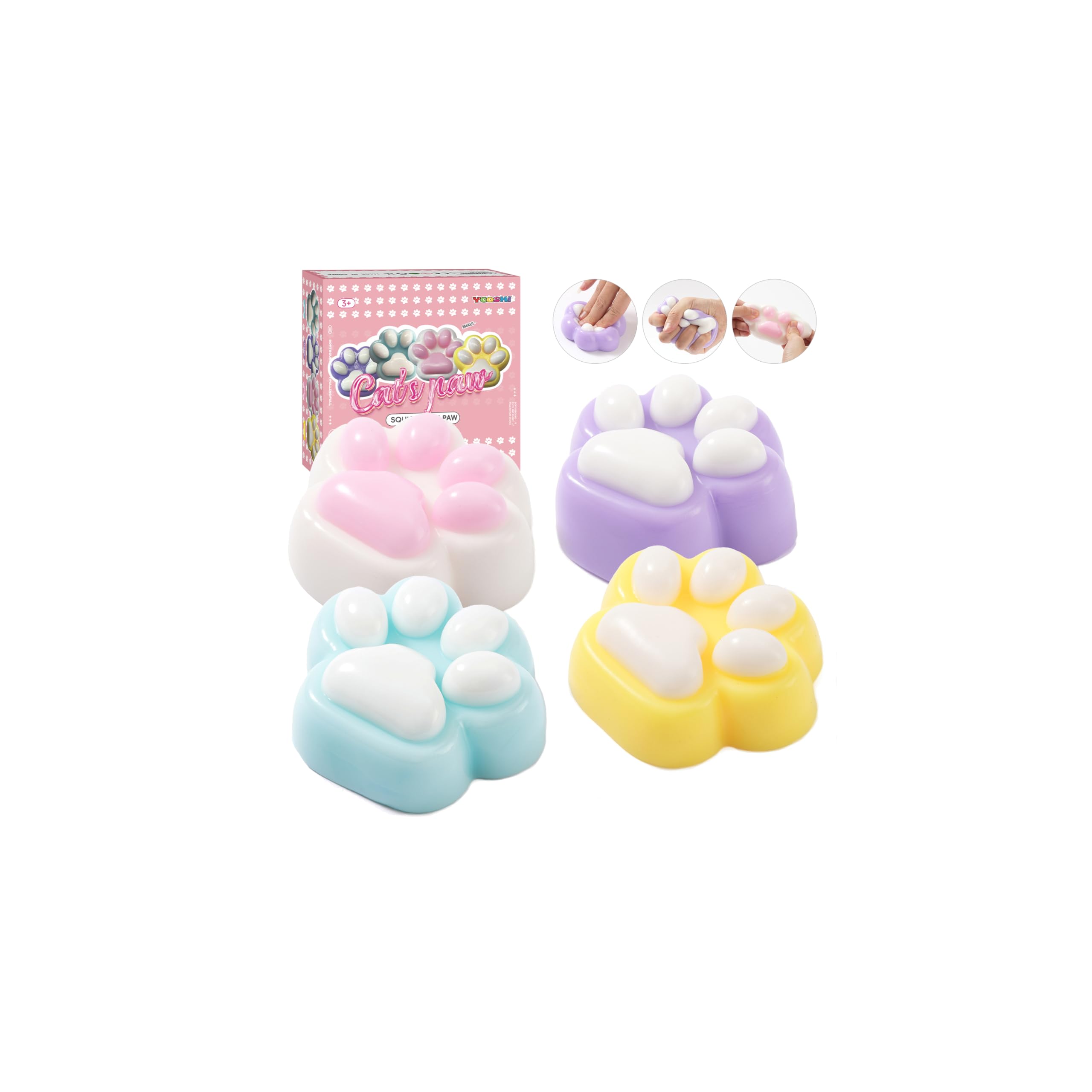 Yooshi Taba cat paw squishy close-up for tactile play and stress relief