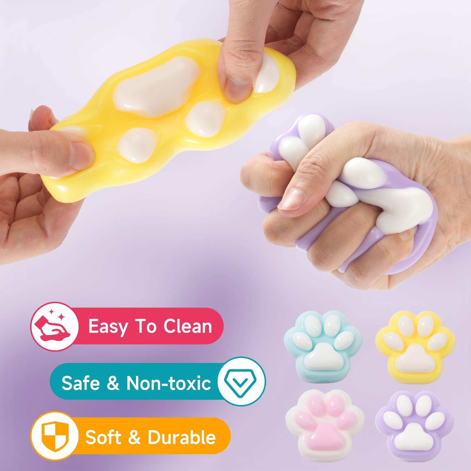 Yooshi Taba cat paw squishy bulk pack for parties and classrooms