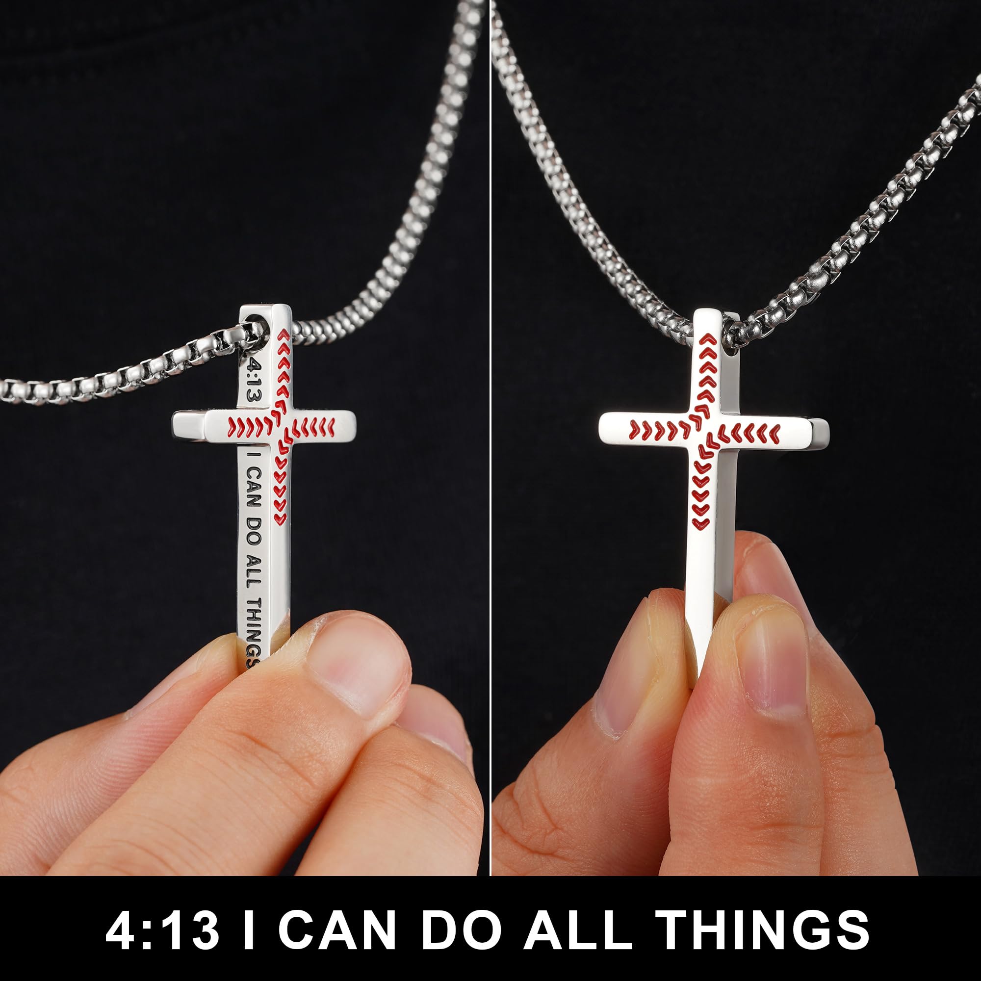 Yoosteel Gift-ready packaging emphasizing sport-faith cross pendant.