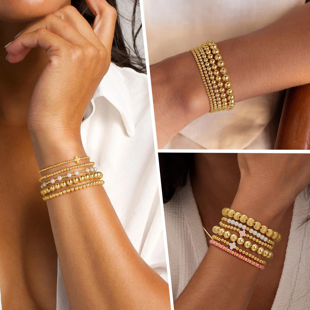 Yoosteel varied bead sizes create playful, customizable stacking options.