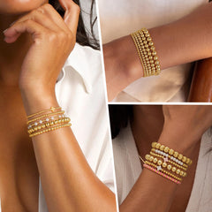 Yoosteel varied bead sizes create playful, customizable stacking options.
