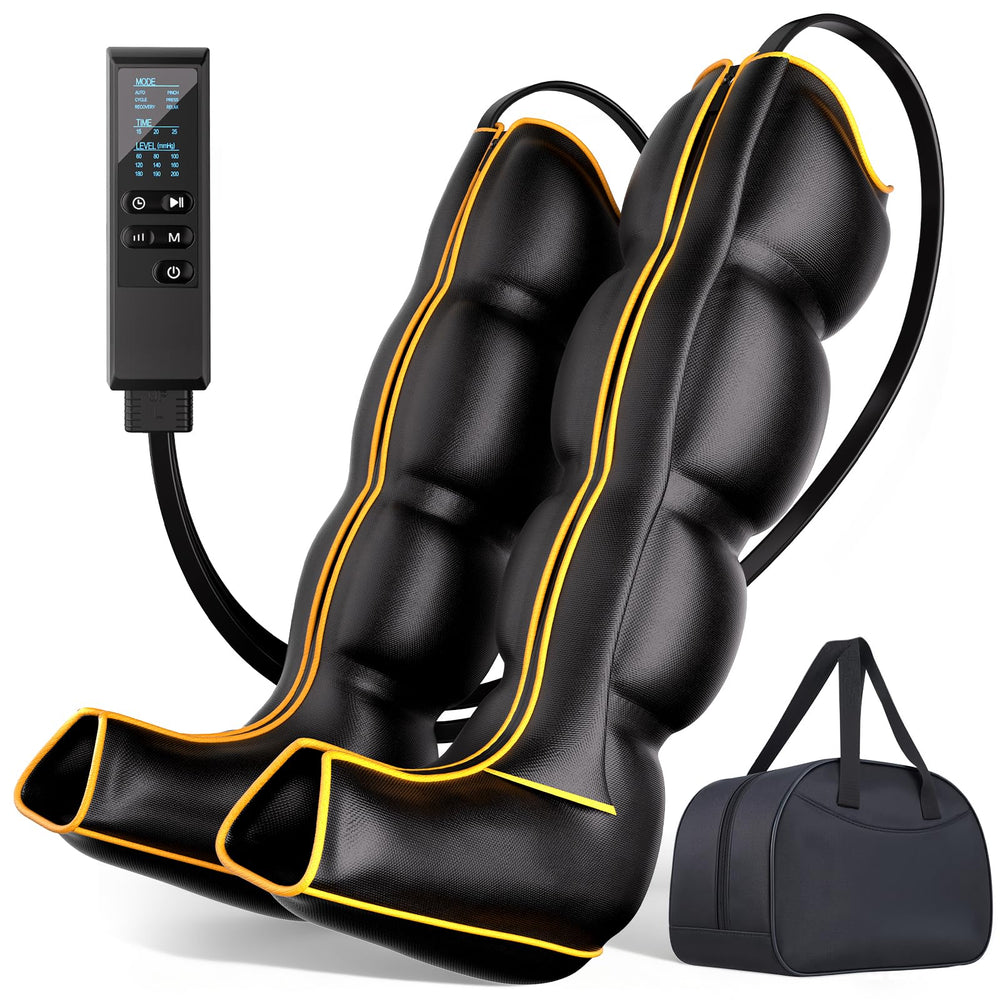 Yopast leg massager full assembly ready for at‑home recovery sessions.