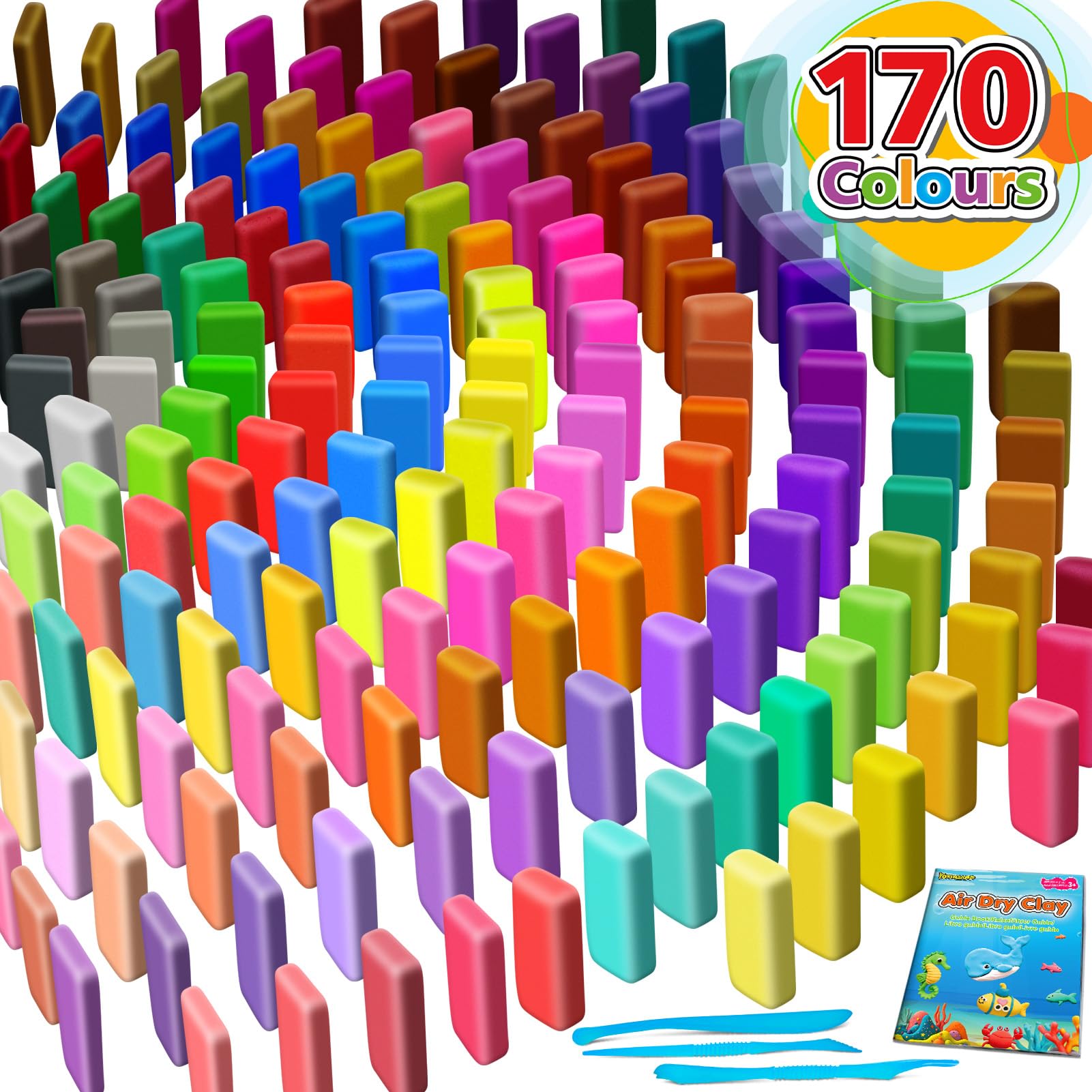 YOPINSAND modeling clay kit with tools for kids encourages fine motor skills and practice.