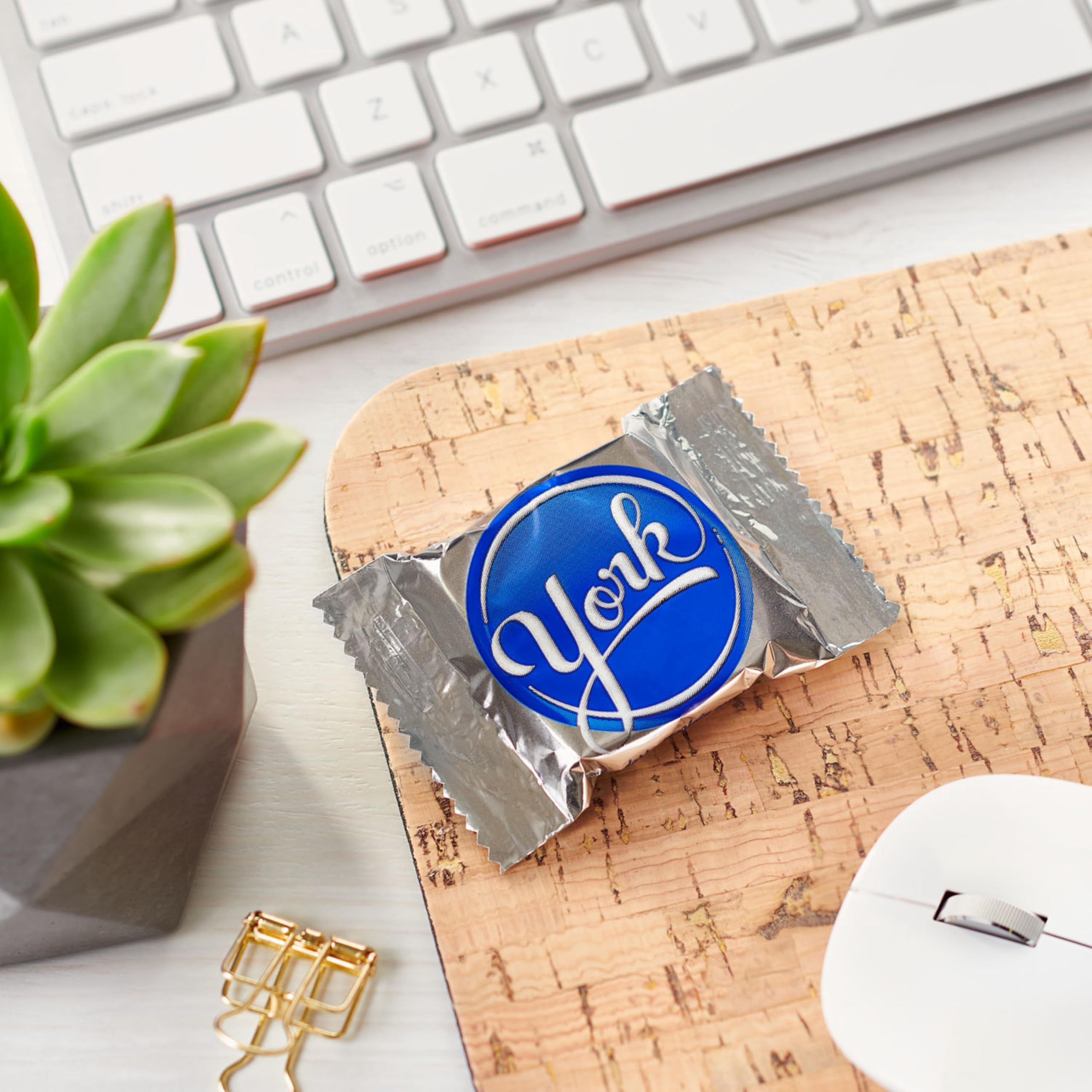 York dark chocolate peppermint patties on kitchen counter for cravings