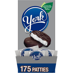 York bulk box front view showing 175 minty patties for sharing at events