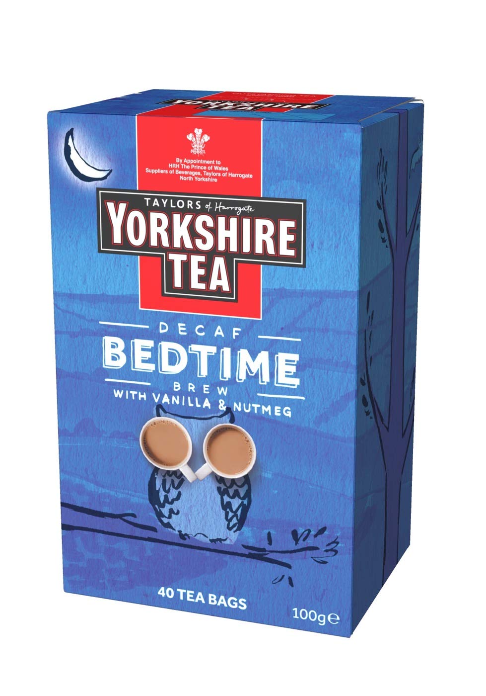 Yorkshire Tea Bedtime Brew tea bags in a box, ideal for a cosy, milk-forward evening ritual