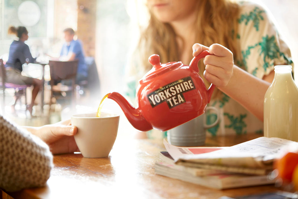 Yorkshire Tea Gold brew yields a rich, golden liquor with depth.