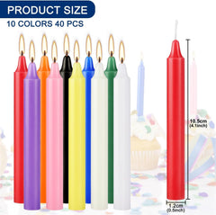 YOROXRG 4in taper candles in rainbow colors for weddings and celebrations.