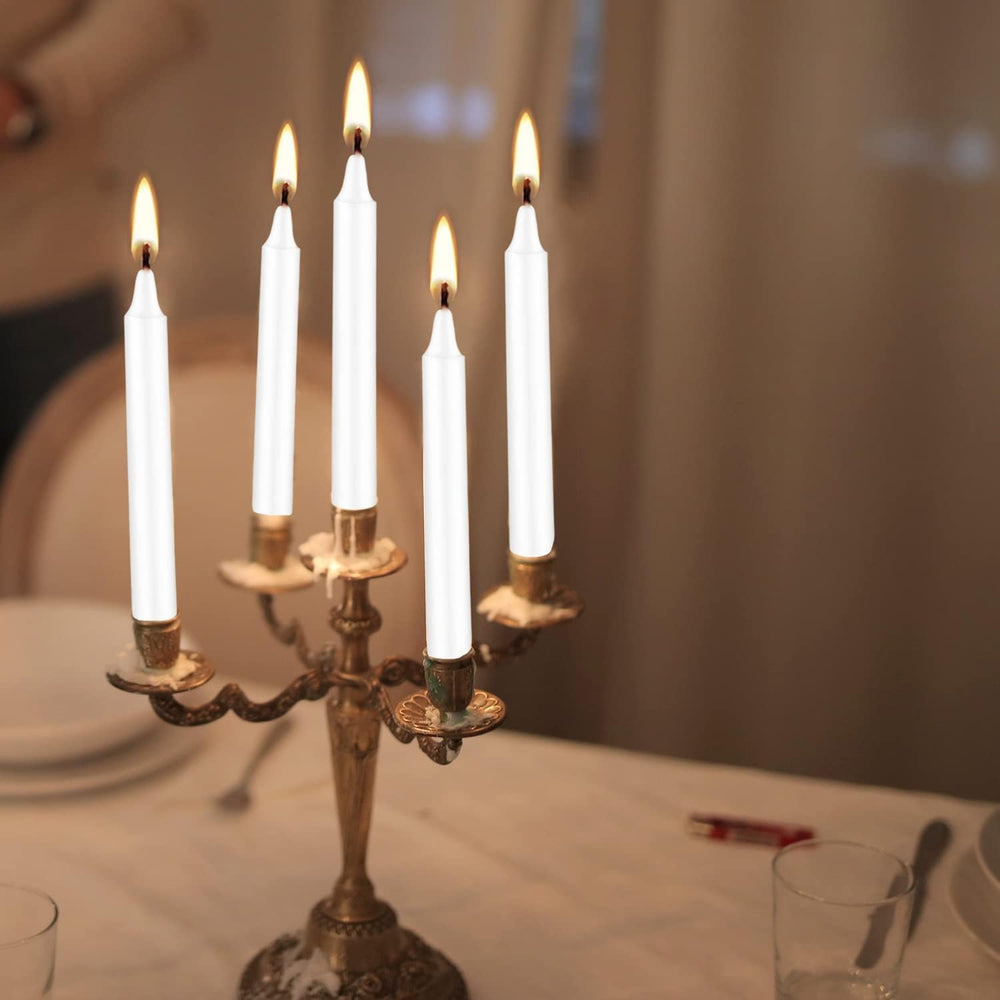 YOROXRG home decor setup featuring white mini taper candles on a tray