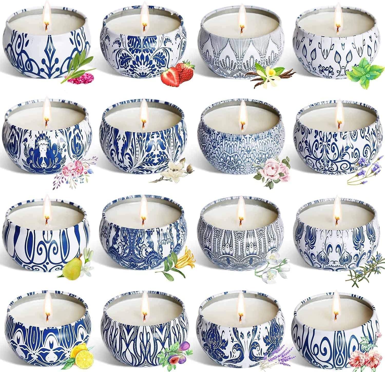 YOROXRG Scented Candles 16 Fragrances Pack promotes fresh air and cozy ambiance.