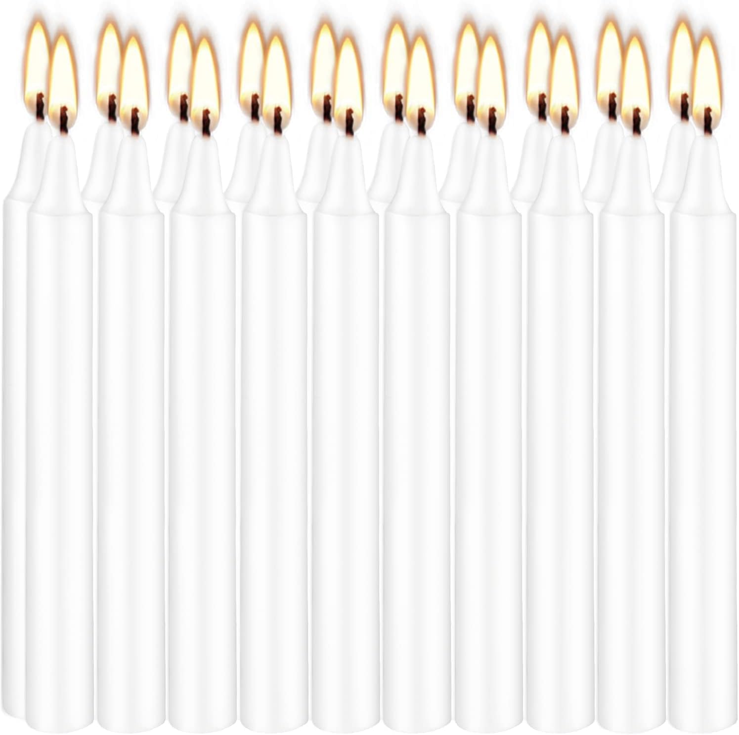 YOROXRG unscented 4 inch taper candles close-up highlighting dripless wax design
