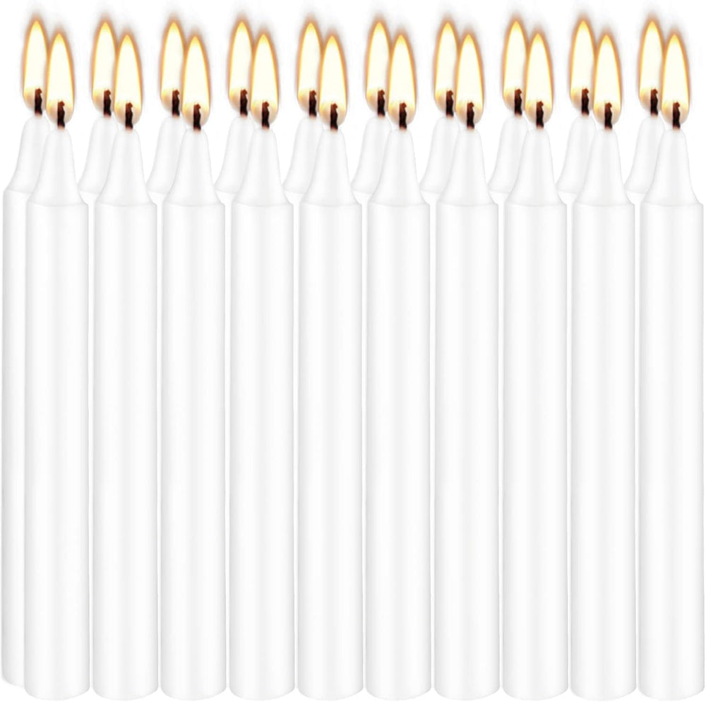 YOROXRG unscented 4 inch taper candles close-up highlighting dripless wax design