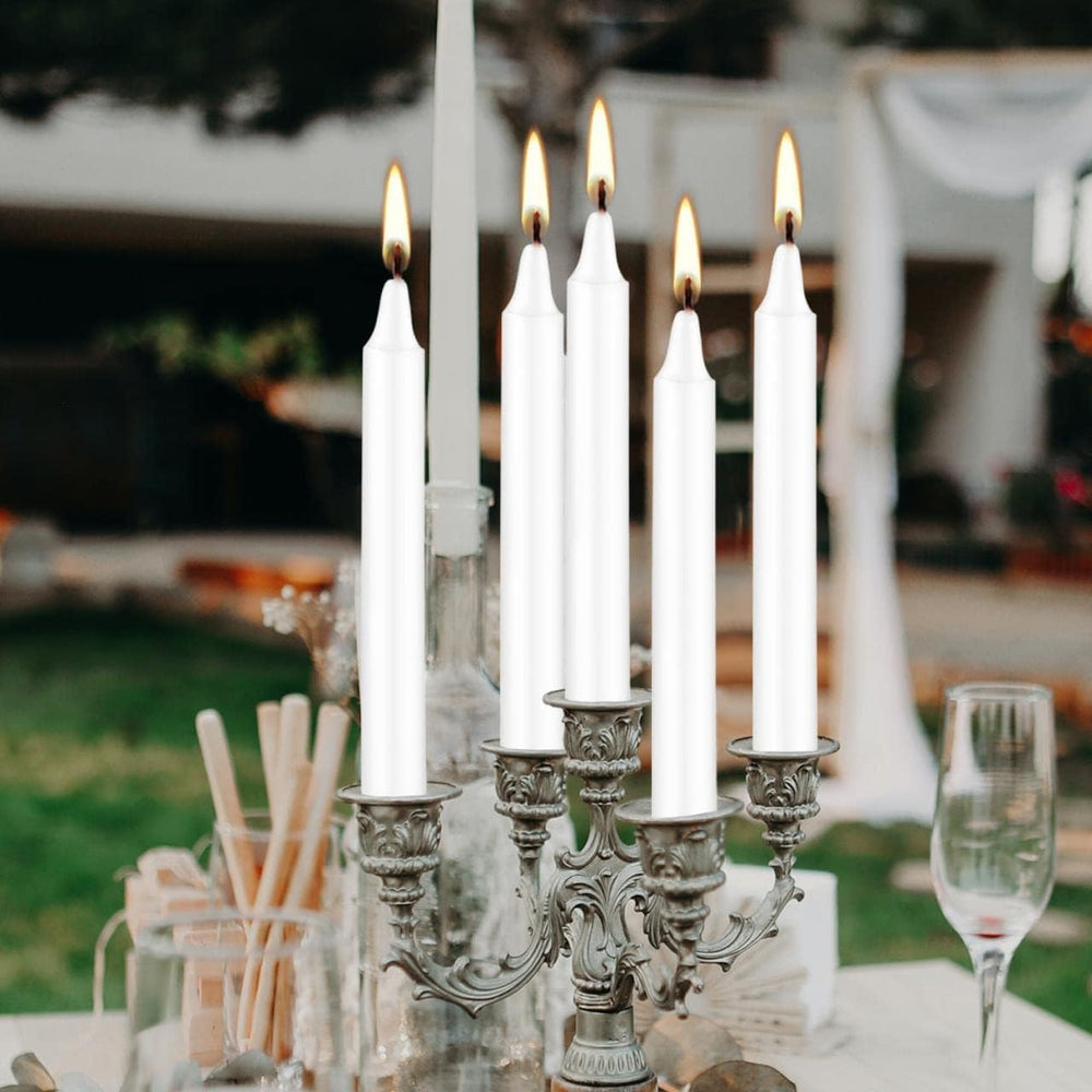 YOROXRG wedding table decor with white taper candles for elegant ambiance