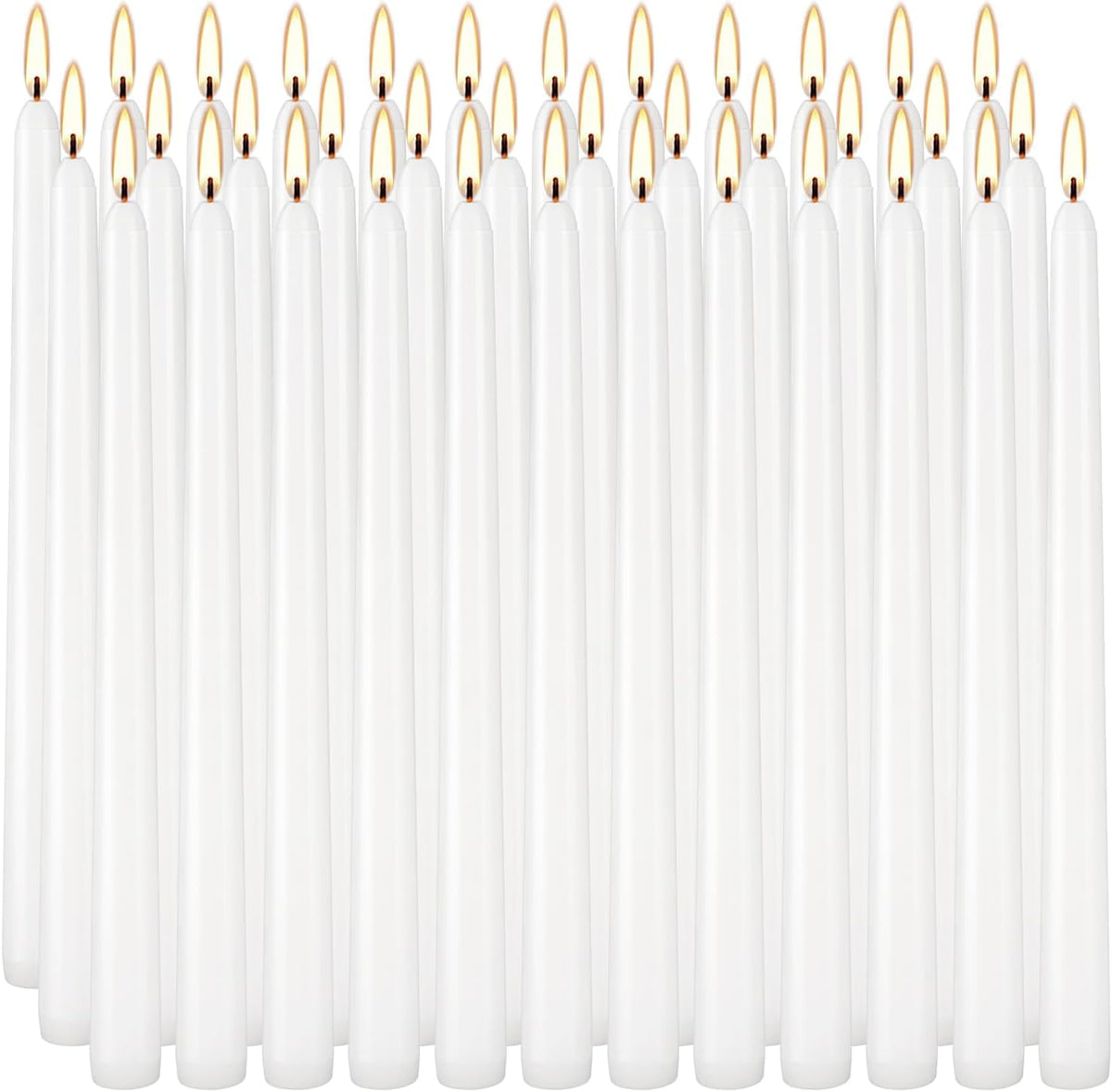 YOROXRG white 10-inch taper candles in box, perfect for weddings and home decor.